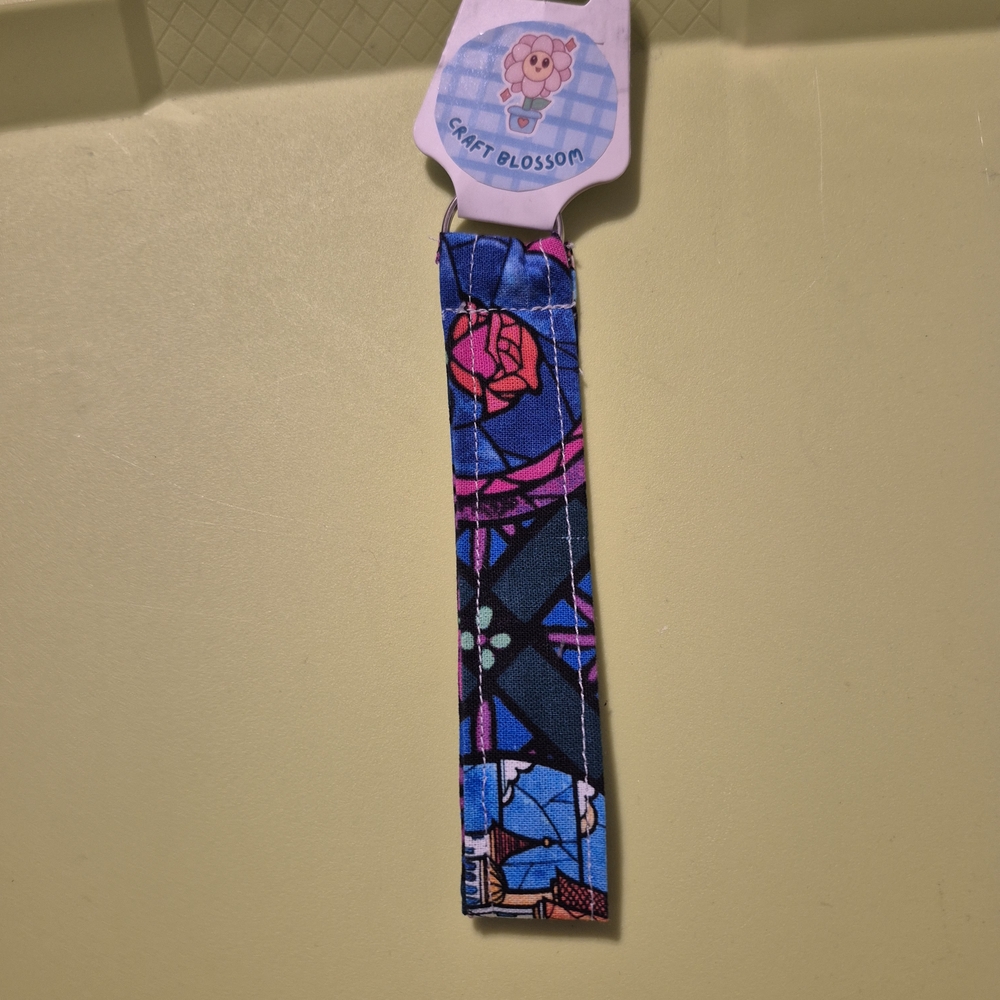 Colorful Beauty and The Beast Keychain Wristlet